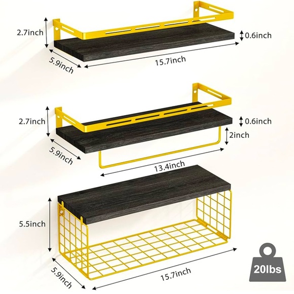 Fixwal 3+1 Tier Floating Shelves - Picture 2 of 3